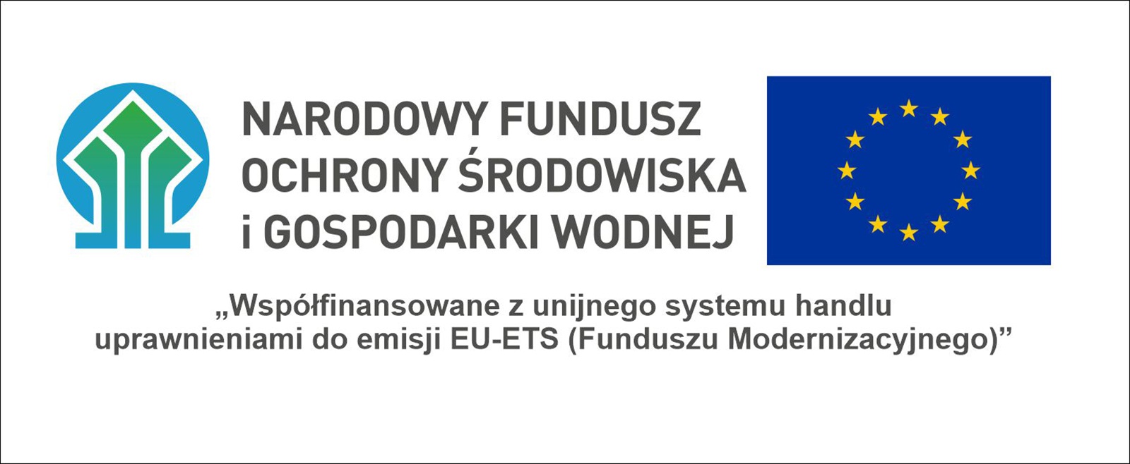 Logo Narodowego Funduszu Ochrony Środowiska i Gospodarki Wodnej z flagą UE oraz informacją o dofinansowaniu.